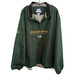 Green Bay Packers Reebok NFL Equipment Pullover Jacket XL Green Polyester